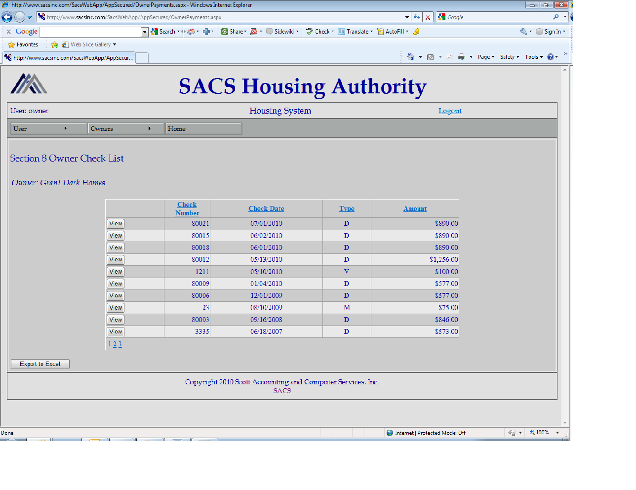 SACS Web Applications